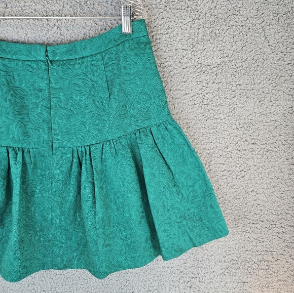 J. Crew Kelly Green Textured Zip & Hook Mini Skirt Sz 10. All Cotton Casual - Picture 7 of 13